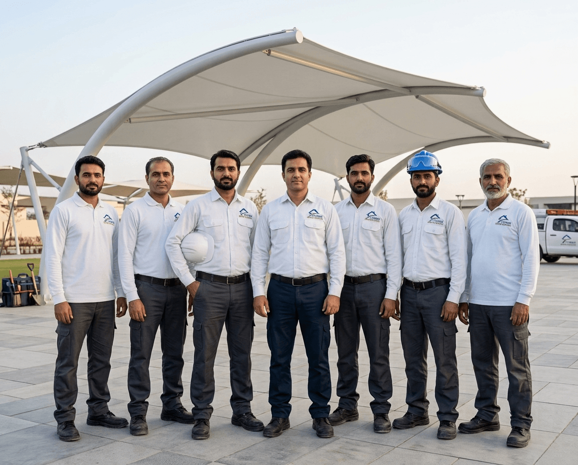 S.Z Tensile Shade Services team